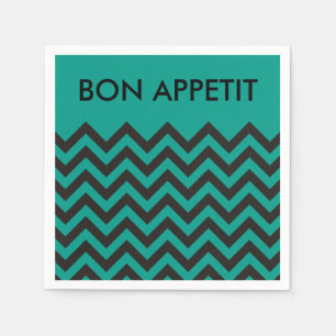 ZIGZAG pattern - black + your background & text Napkin