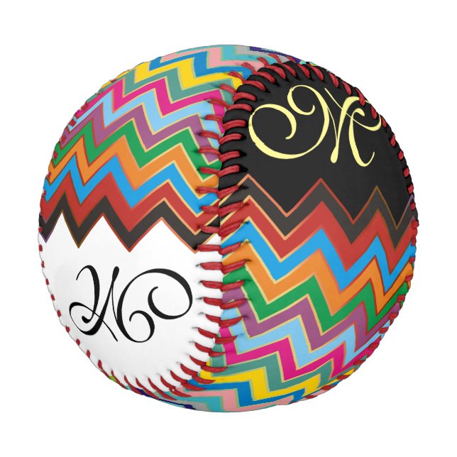 ZIGZAG pattern - coloured + your background & idea Baseball (Angled)