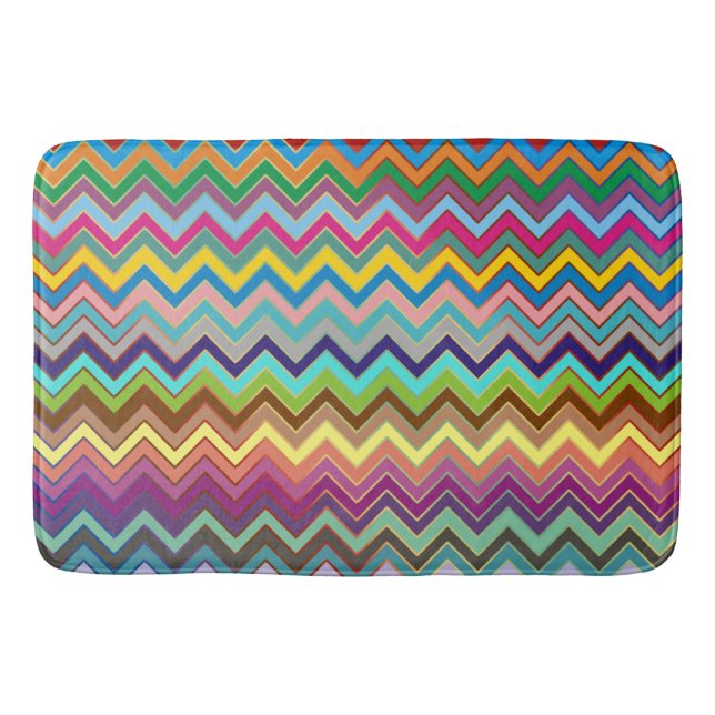 ZIGZAG pattern - coloured + your ideas Bath Mat (Front)