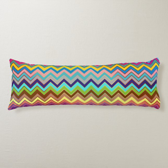 ZIGZAG pattern - coloured + your ideas Body Cushion (Front)