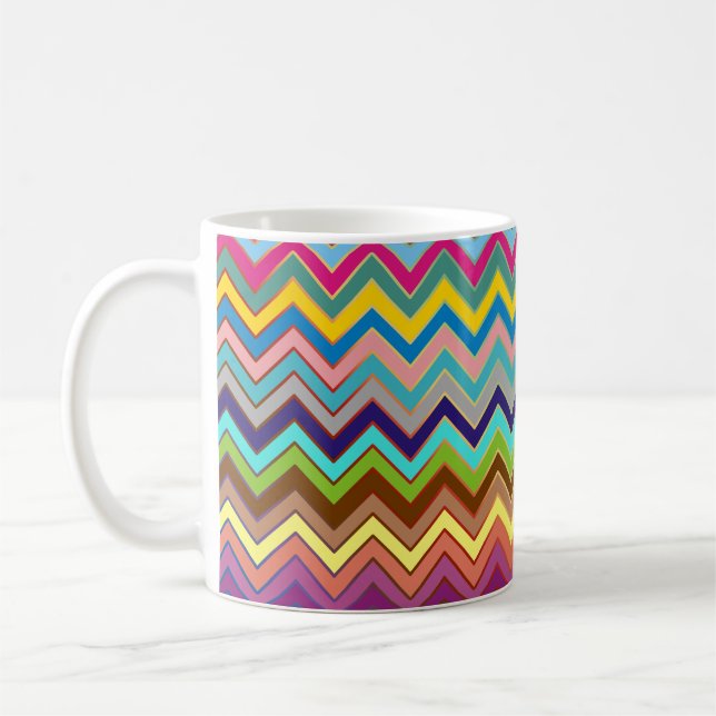 ZIGZAG pattern - coloured + your ideas Coffee Mug (Left)