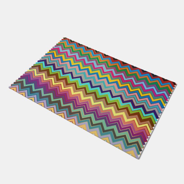 ZIGZAG pattern - coloured + your ideas Doormat (Angled)