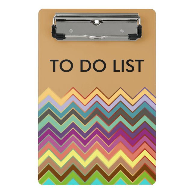 ZIGZAG pattern - coloured + your ideas Mini Clipboard (Front)