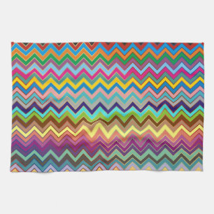 ZIGZAG pattern - coloured + your ideas Tea Towel