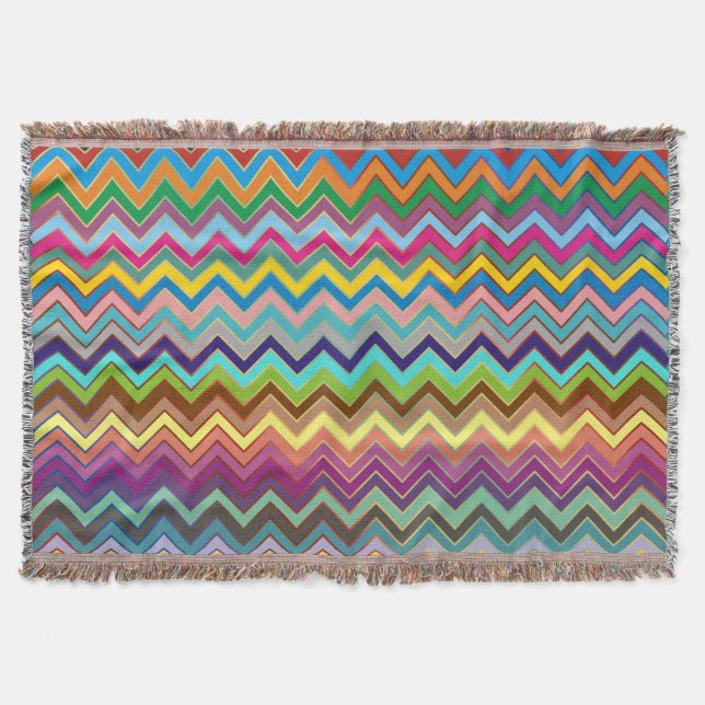 ZIGZAG pattern - coloured + your ideas Throw Blanket (Front)