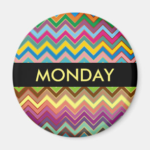 ZIGZAG pattern - coloured + your text Magnet
