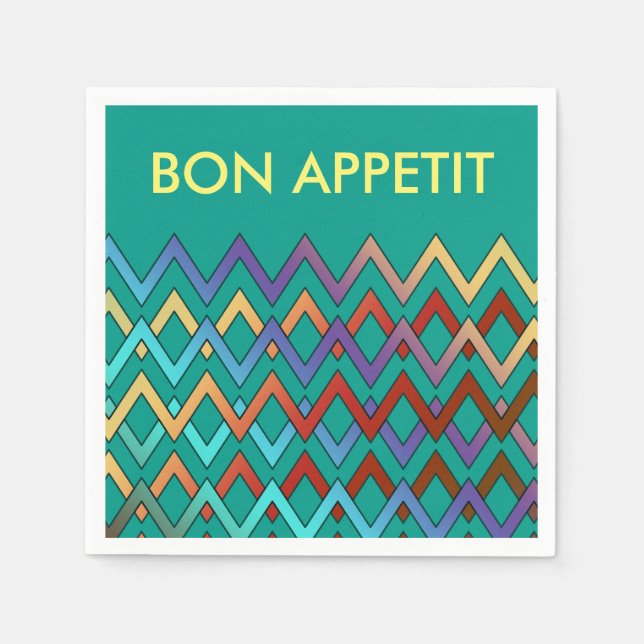 ZIGZAG pattern - coloured + your text Napkin (Front)