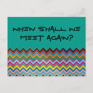 ZIGZAG pattern - coloured + your text Postcard