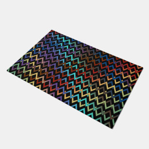 ZIGZAG pattern - Diamonds coloured + your backgr. Doormat