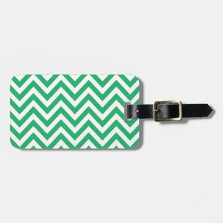 Zigzag Pattern Emerald Spring Green and White Chev Luggage Tag
