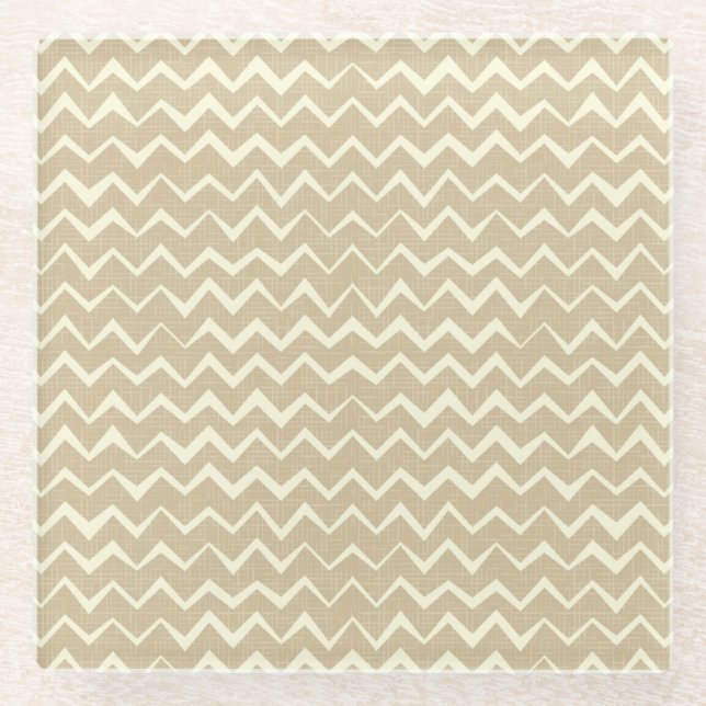 Zigzag pattern glass coaster (Front)