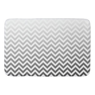 ZIGZAG pattern - grey gradients + your backgr. Bath Mat