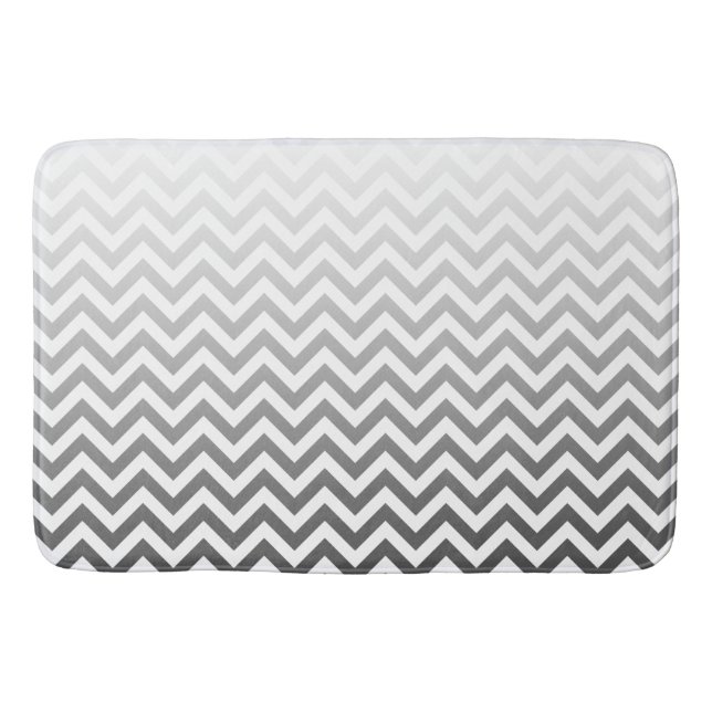 ZIGZAG pattern - grey gradients + your backgr. Bath Mat (Front)