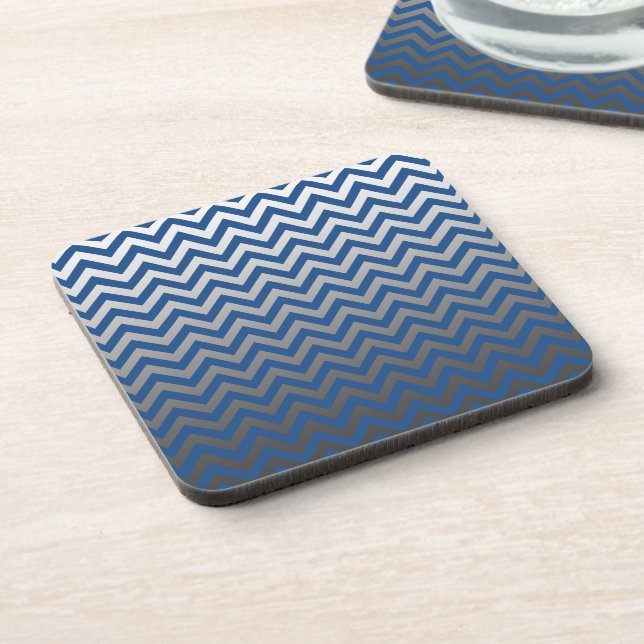 ZIGZAG pattern - grey gradients + your backgr. Coaster (Left Side)