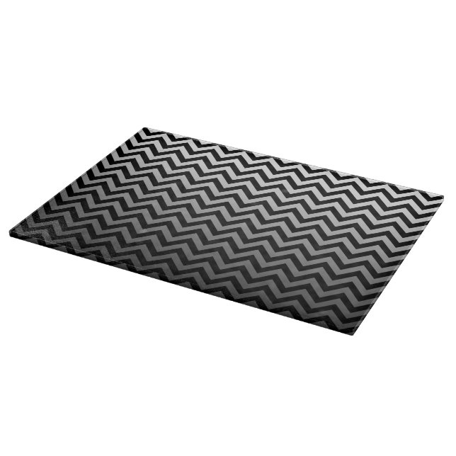 ZIGZAG pattern - grey gradients + your backgr. Cutting Board (Corner)