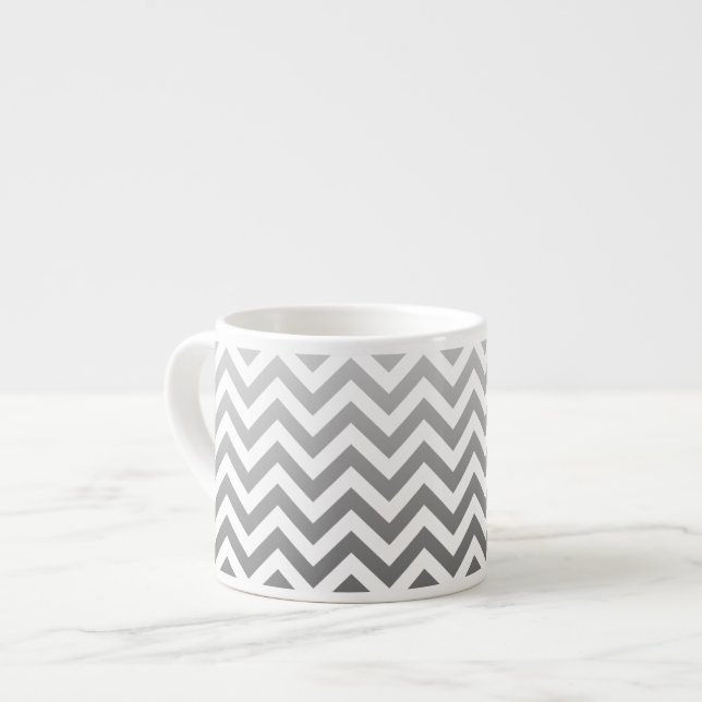 ZIGZAG pattern - grey gradients + your backgr. Espresso Cup (Front Left)