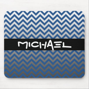 ZIGZAG pattern - grey gradients + your backgr. Mouse Pad