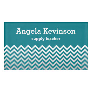 ZIGZAG pattern - grey gradients + your backgr. Name Tag