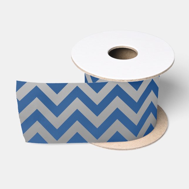 ZIGZAG pattern - grey gradients + your backgr. Satin Ribbon (Spool)