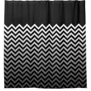 ZIGZAG pattern - grey gradients + your backgr. Shower Curtain