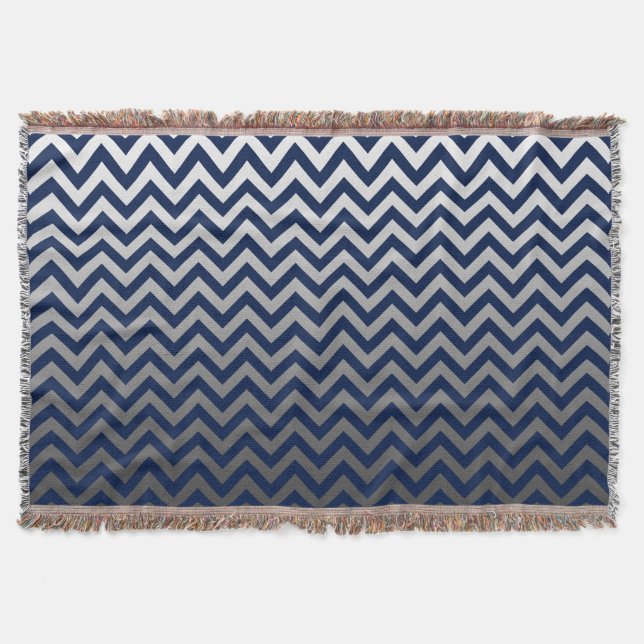ZIGZAG pattern - grey gradients + your backgr. Throw Blanket (Front)