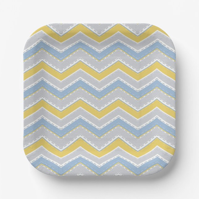Zigzag pattern paper plate (Front)