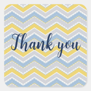Zigzag pattern square sticker