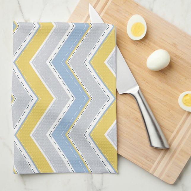 Zigzag pattern  tea towel (Quarter Fold)