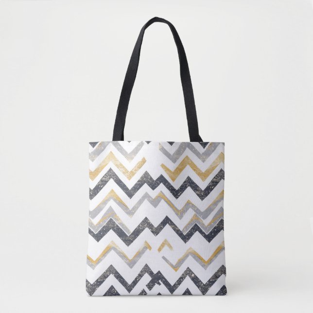 Zigzag Pattern Tote Bag - Stylish and Unique (Front)