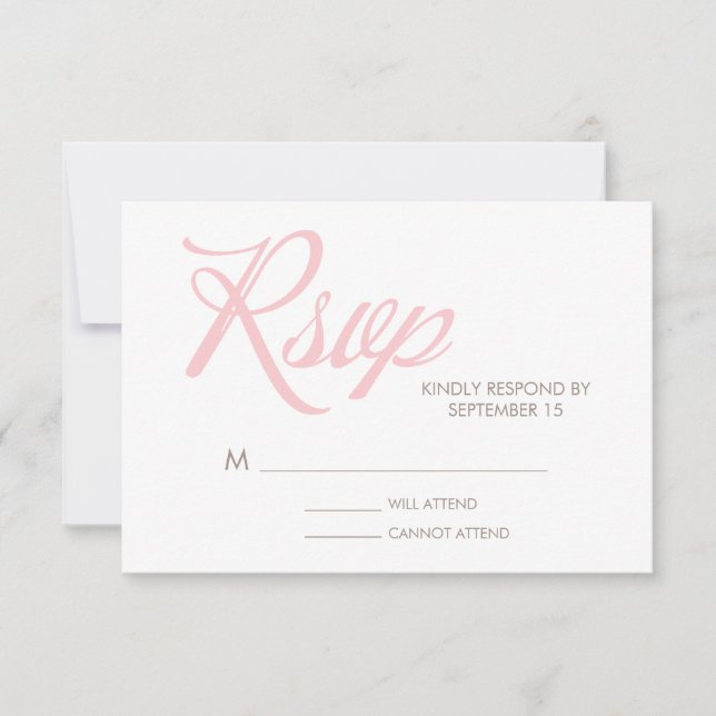 Zigzag Pattern Wedding Response Card (Front)