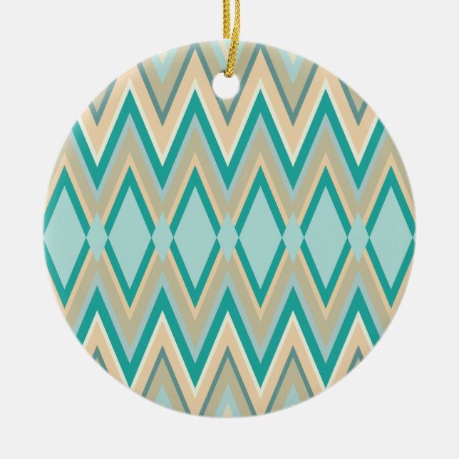 zigzag-phones diagonal ceramic ornament (Front)