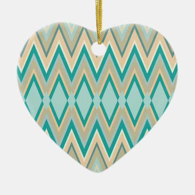 zigzag-phones diagonal ceramic ornament (Front)
