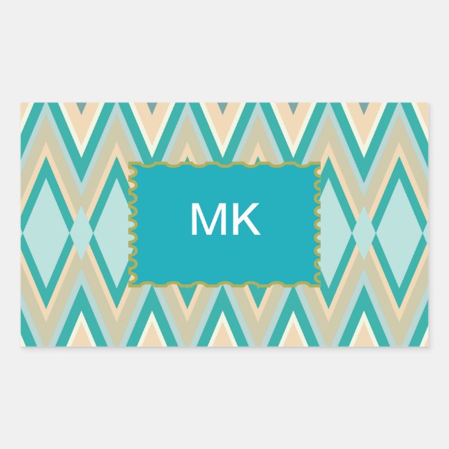 zigzag-phones diagonal rectangular sticker (Front)