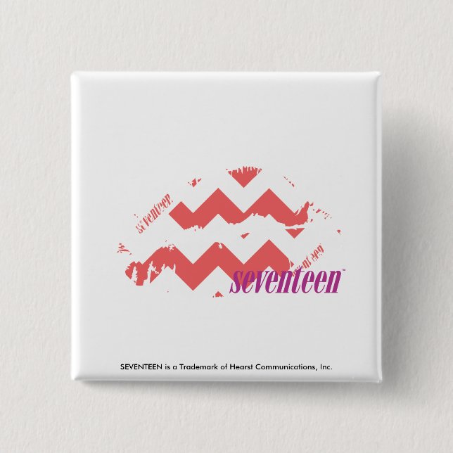 ZigZag Pink 15 Cm Square Badge (Front)