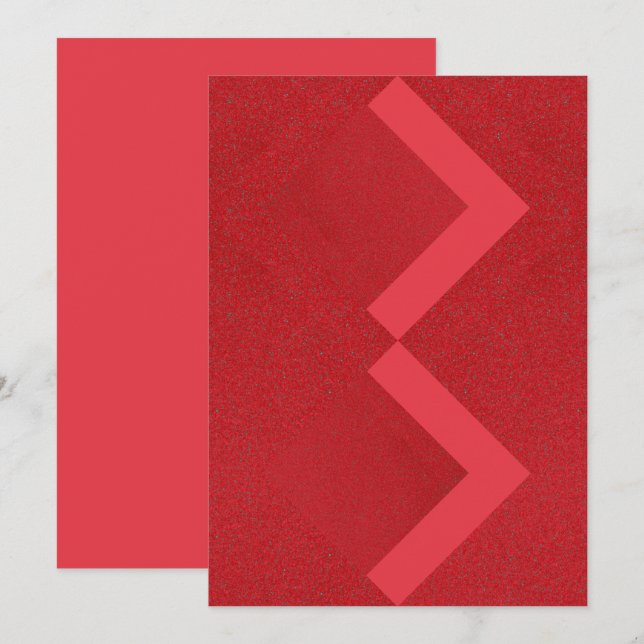 Zigzag Red Textured Invitation Card – Customisable (Front/Back)