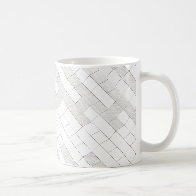 zigzag squares in grey... coffee mug (Right)