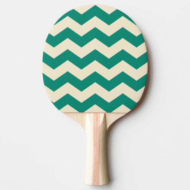 Zigzag Stripe Aqua Beach Breeze Colour Ping Pong Paddle (Front)