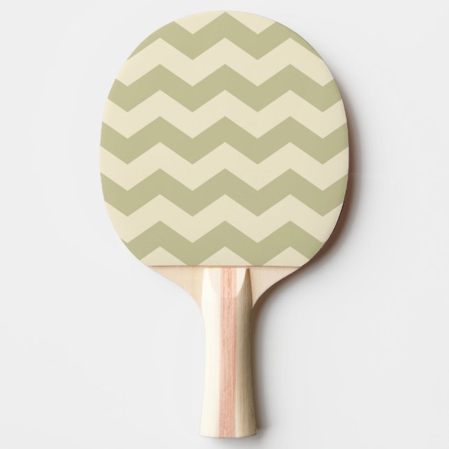 Zigzag Stripe Dust Sage Colour Ping Pong Paddle (Front)