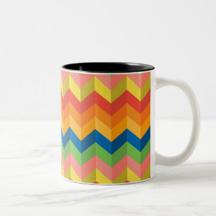 zigzag stripe Two-Tone coffee mug