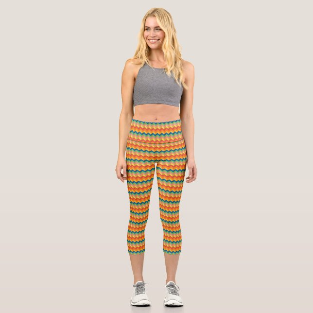 zigzag stripes capri leggings (Front)