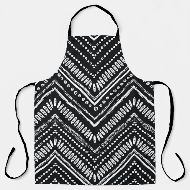 Zigzag Stripes: Hand Drawn Ethnic Apron (Front)