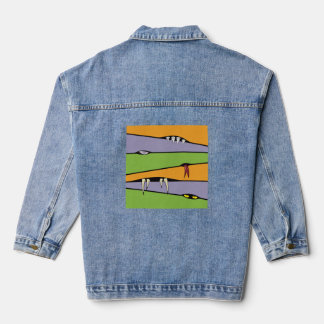 Zigzag Stripes in Halloween Theme Denim Jacket