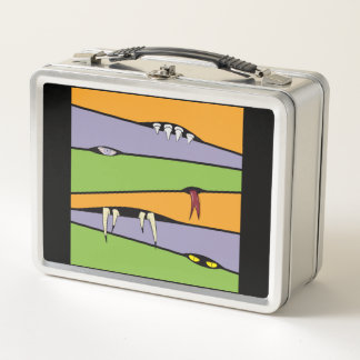 Zigzag Stripes in Halloween Theme Metal Lunch Box