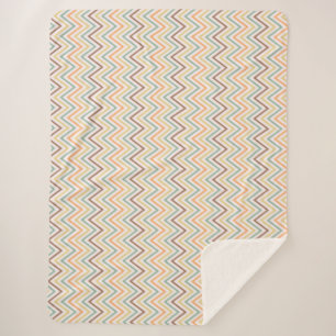 Zigzag Thin Colourful Lines Seamless Pattern Vecto Sherpa Blanket