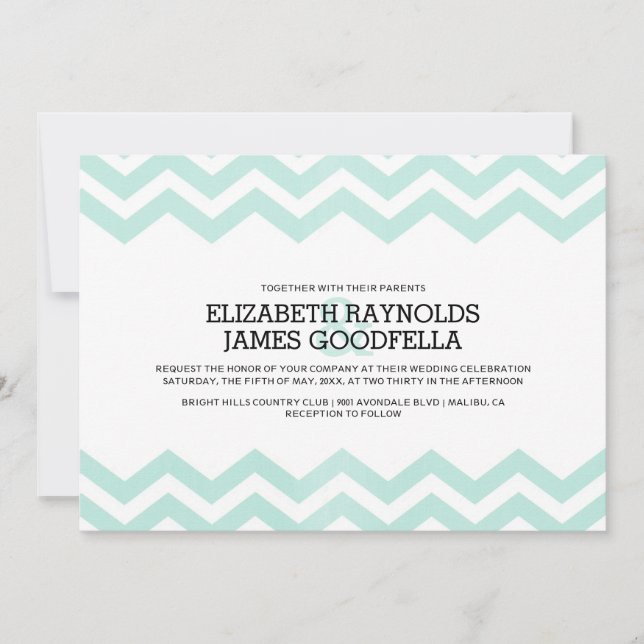 Zigzag Wedding Invitations (Front)