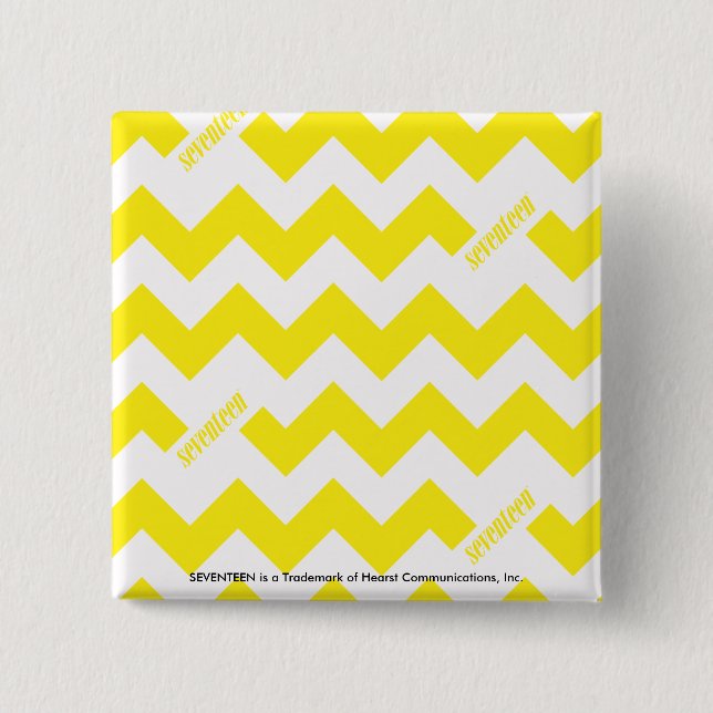 ZigZag Yellow 15 Cm Square Badge (Front)