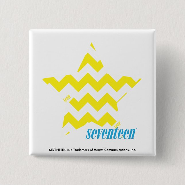 ZigZag Yellow 3 15 Cm Square Badge (Front)