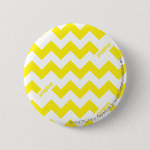 ZigZag Yellow 6 Cm Round Badge