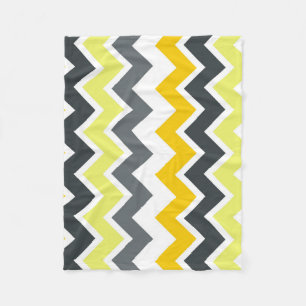 ZIGZAG - YELLOW AND GREY FLEECE BLANKET