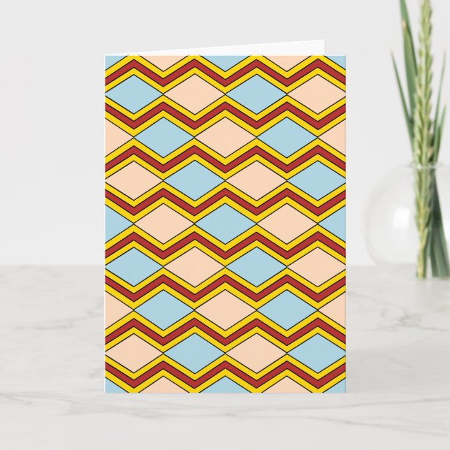 Zigzags and Diamonds Abstract Art Card (Front)